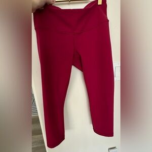 Lululemon cropped wunder under yoga pants burgundy maroon size 8